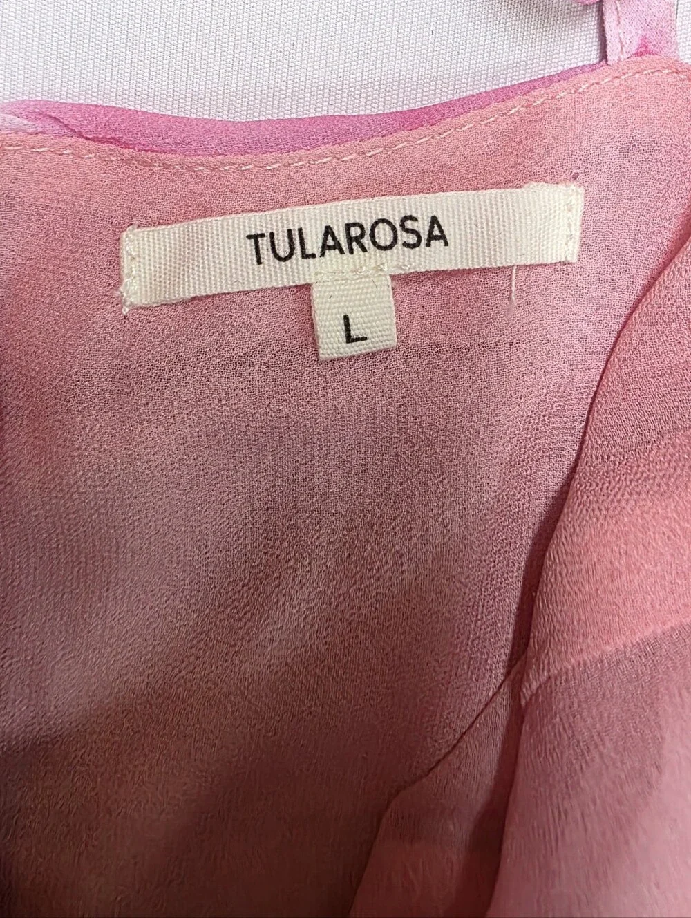 Tularosa Pink Tie Dye Ruffle High Low Midi Dress‎ Strappy L